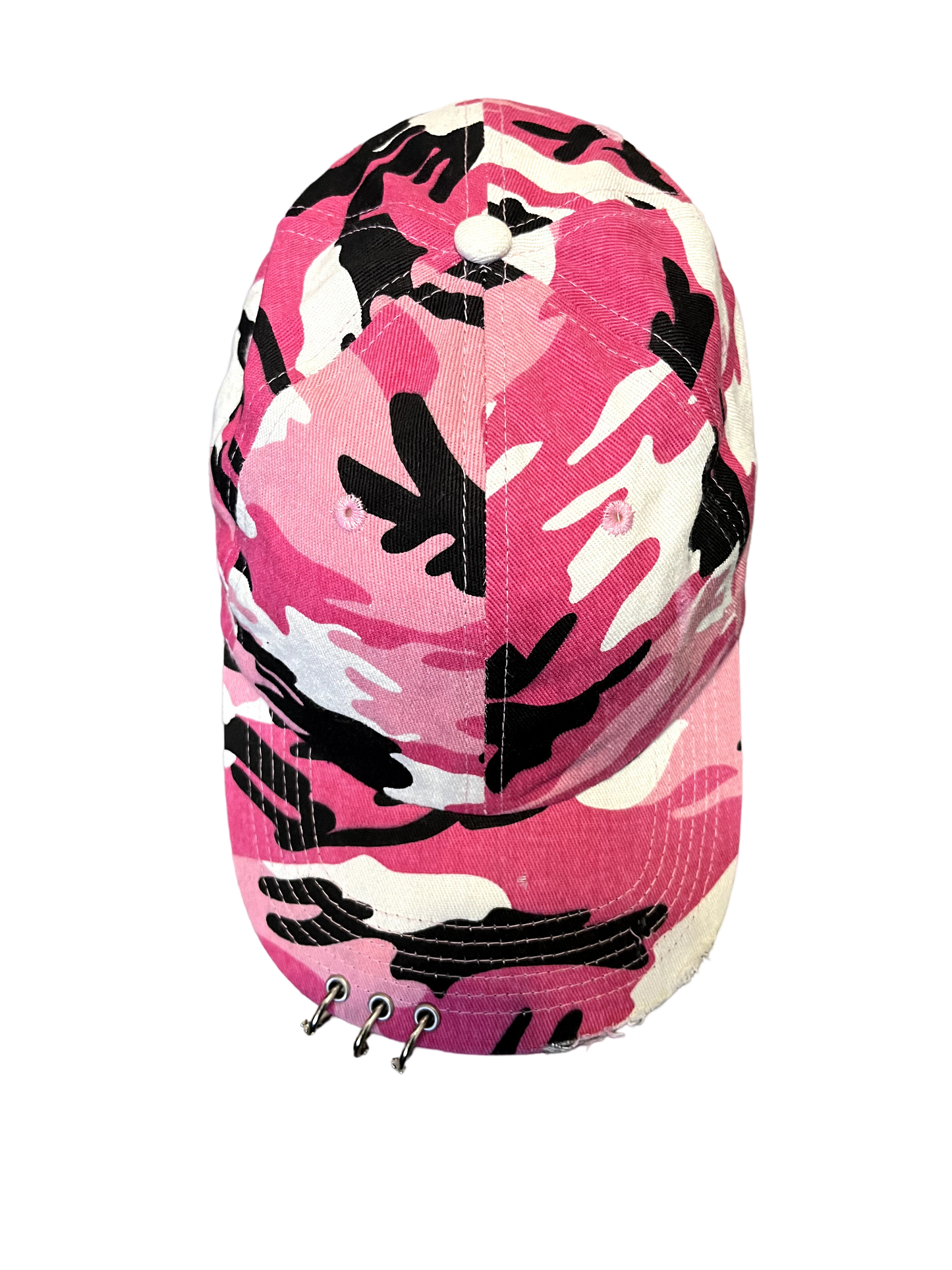 Triple Pierced Camo Hat (Pink Camo)