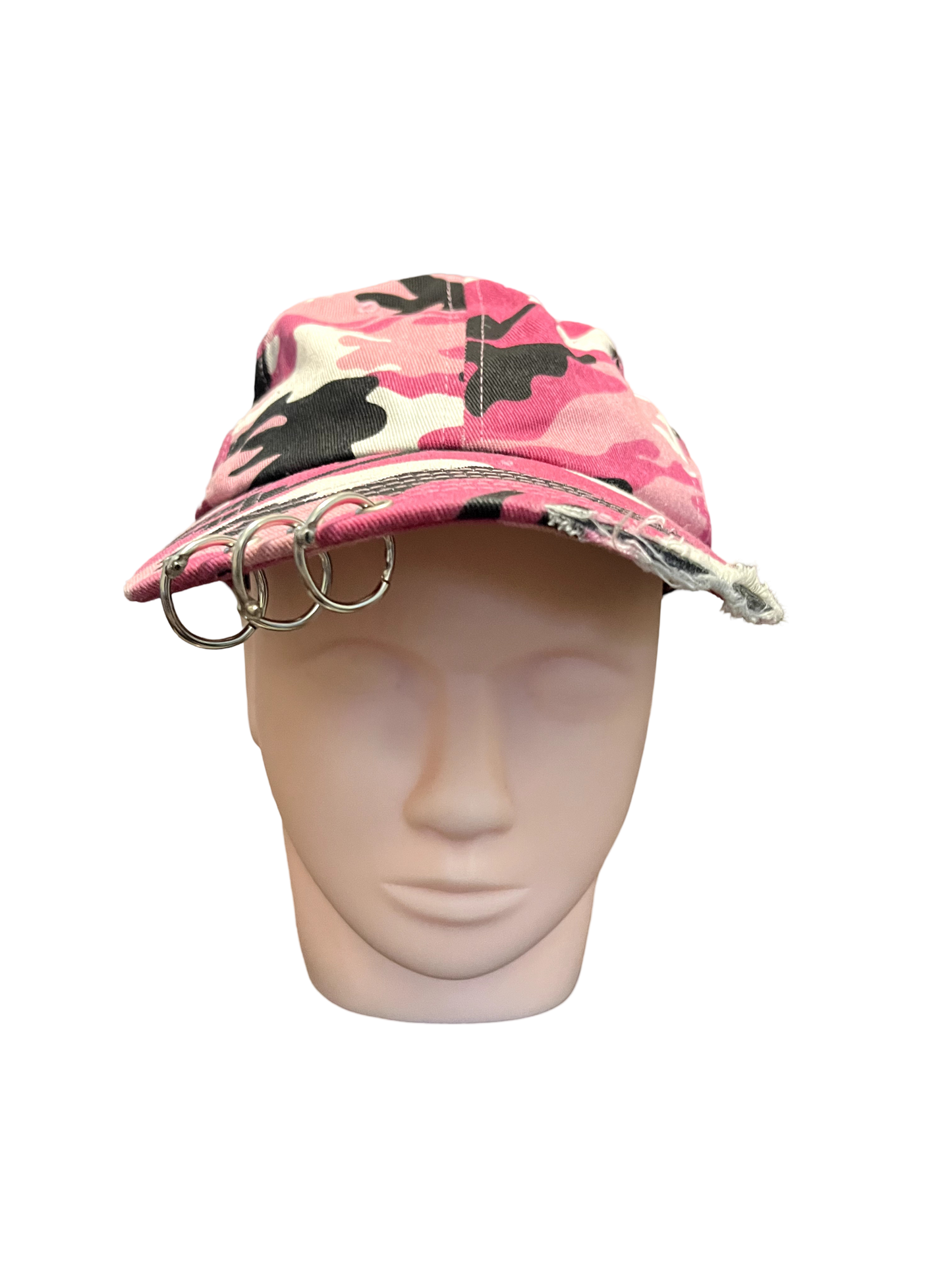Triple Pierced Camo Hat (Pink Camo)